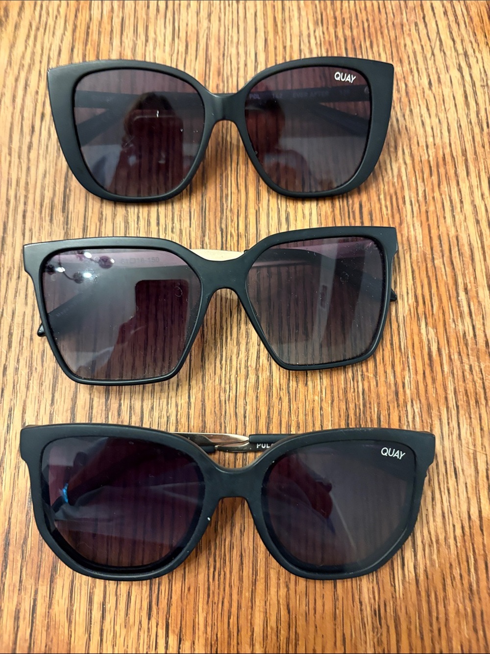 Quay Australia 3 Pair Black Cat-Eye Sunglasses Trio - Dark Lens Styles